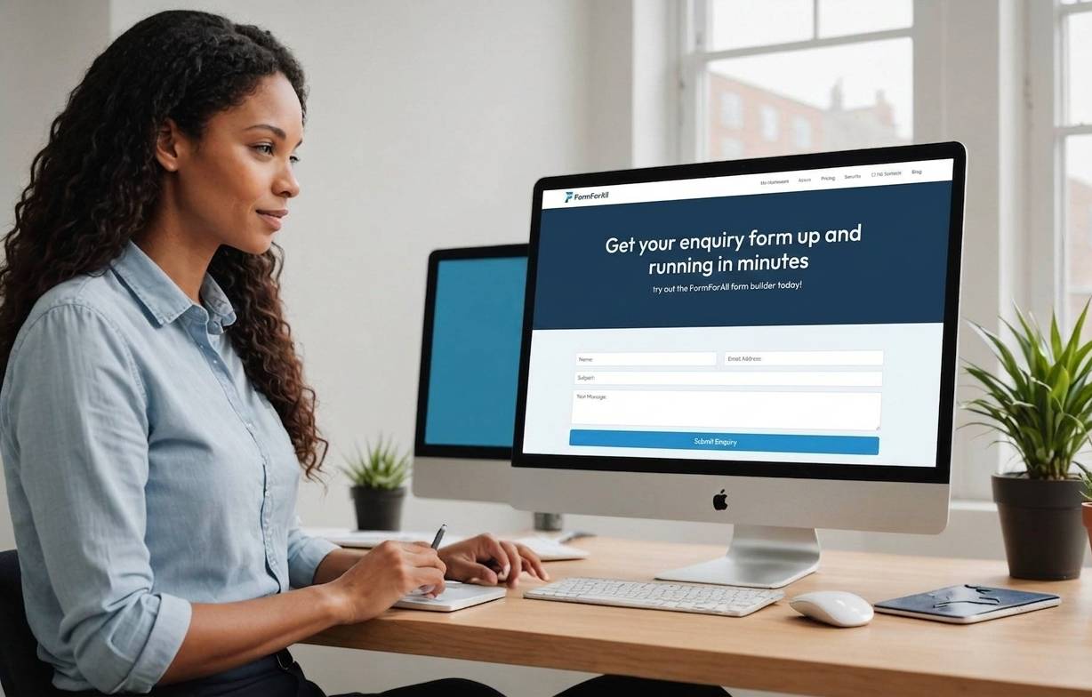 Get your enquiry form up and running in minutes – try out the FormForAll form builder today!