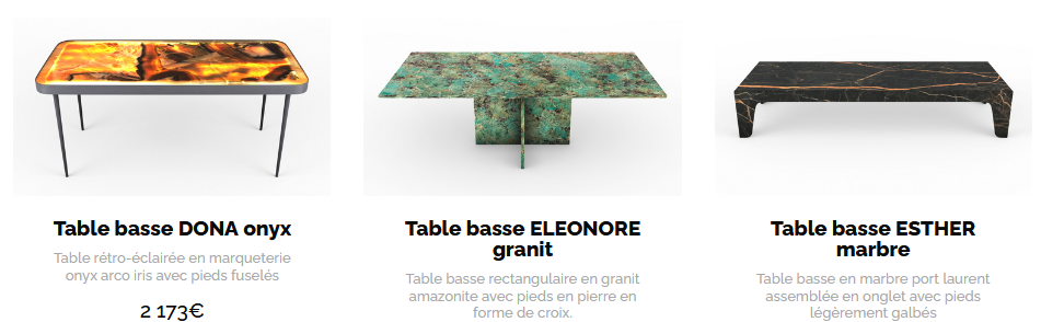 choham mobilier haut de gamme marbre
